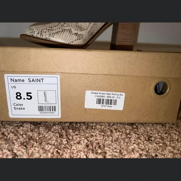 Saint Knee High Boots ( snake print) - Picture 1 of 3